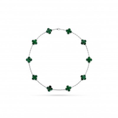 VAN CLEEF ARPELS VINTAGE ALHAMBRA NECKLACE, 10 MOTIFS VCARO3QW00